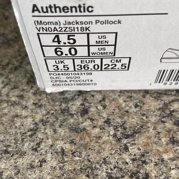 Vans Authenticate x MoMA Jackson Pollock Modern Art Shoes Camo Men 4.5 / Women 6 - Picture 11 of 11